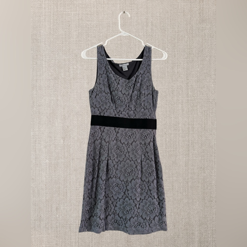 Elegant Gray Lace Dress